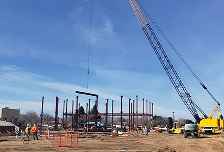 Construction of the new fine arts complex.